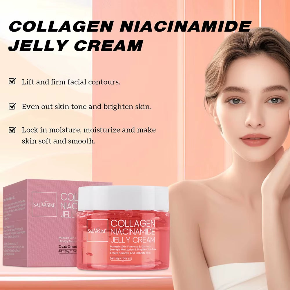 24H Glow & Lifted Collagen Jelly Cream Niacinamide and Hydrolyzed Collagen Strengthen the Skin Barrier and Moisturize the Skin