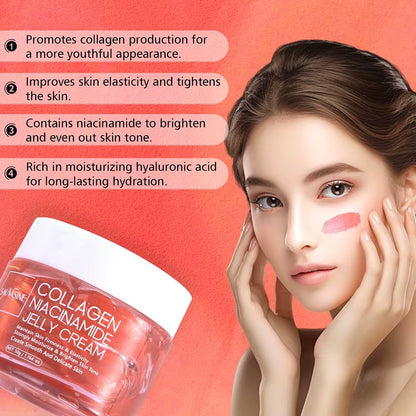 24H Glow & Lifted Collagen Jelly Cream Niacinamide and Hydrolyzed Collagen Strengthen the Skin Barrier and Moisturize the Skin