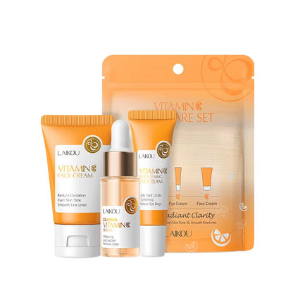 3Pcs/Set LAIKOU Vitamin C 24K Golden Sakura Skin Care Sets Face Cream Serum Eye Cream Moisturizing anti Wrinkles Face Care Kit